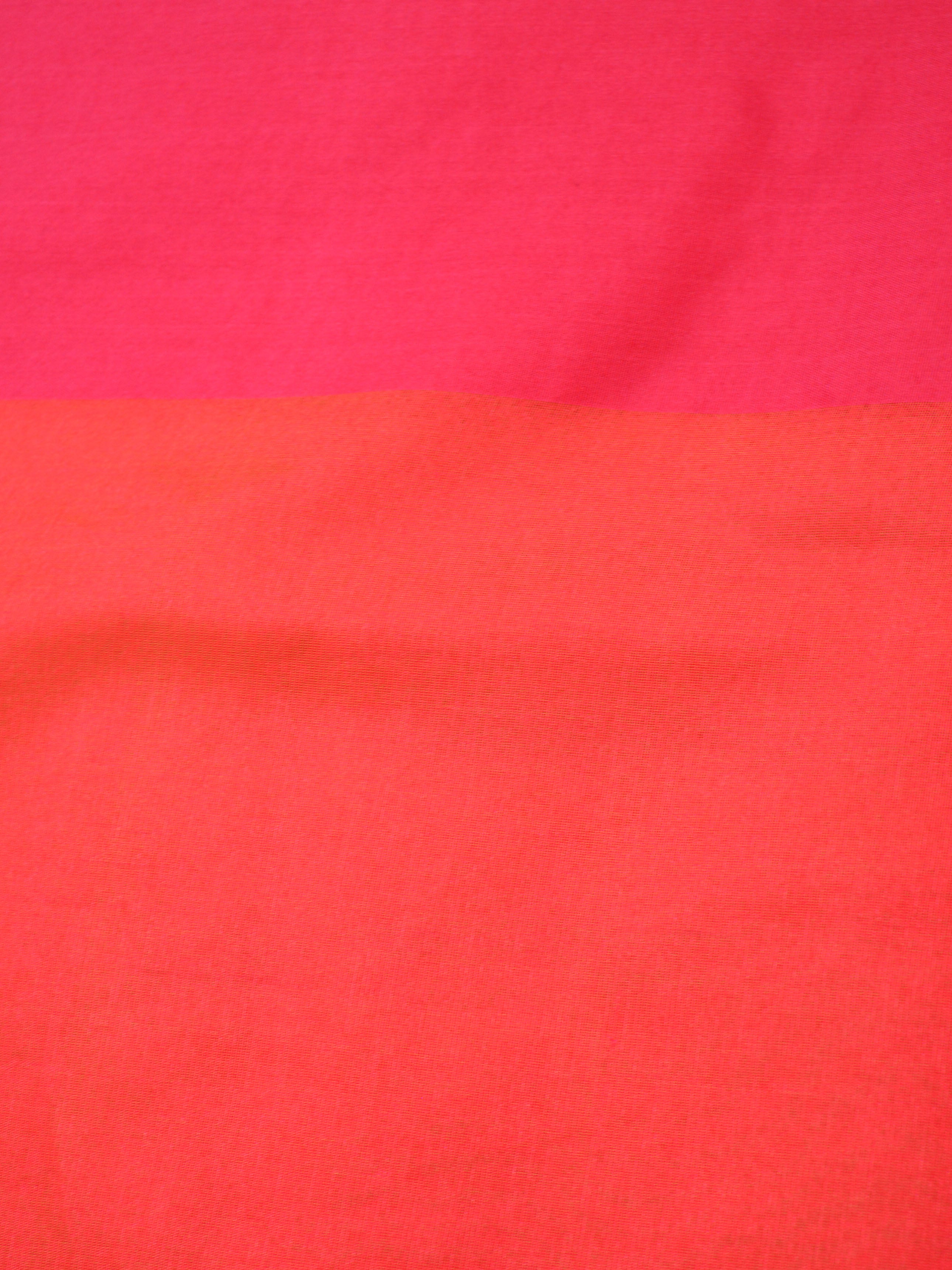 Banarasee Organza Mix Saree With Zari Jaal & Satin Border-Orange
