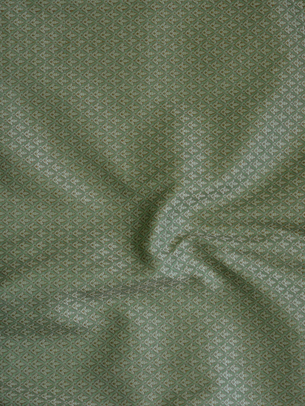 Banarasee Salwar Kameez Cotton Silk Resham Buti Woven Fabric-Green