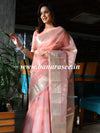 Banarasee Organza Mix Saree With Buti Design & Zari Border-Peach