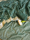 Banarasee Handloom Chanderi Cotton Zari Work Salwar Kameez Dupatta Set-Green