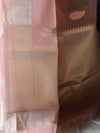 Banarasee Organza Mix Saree With Buti Design & Zari Border-Peach