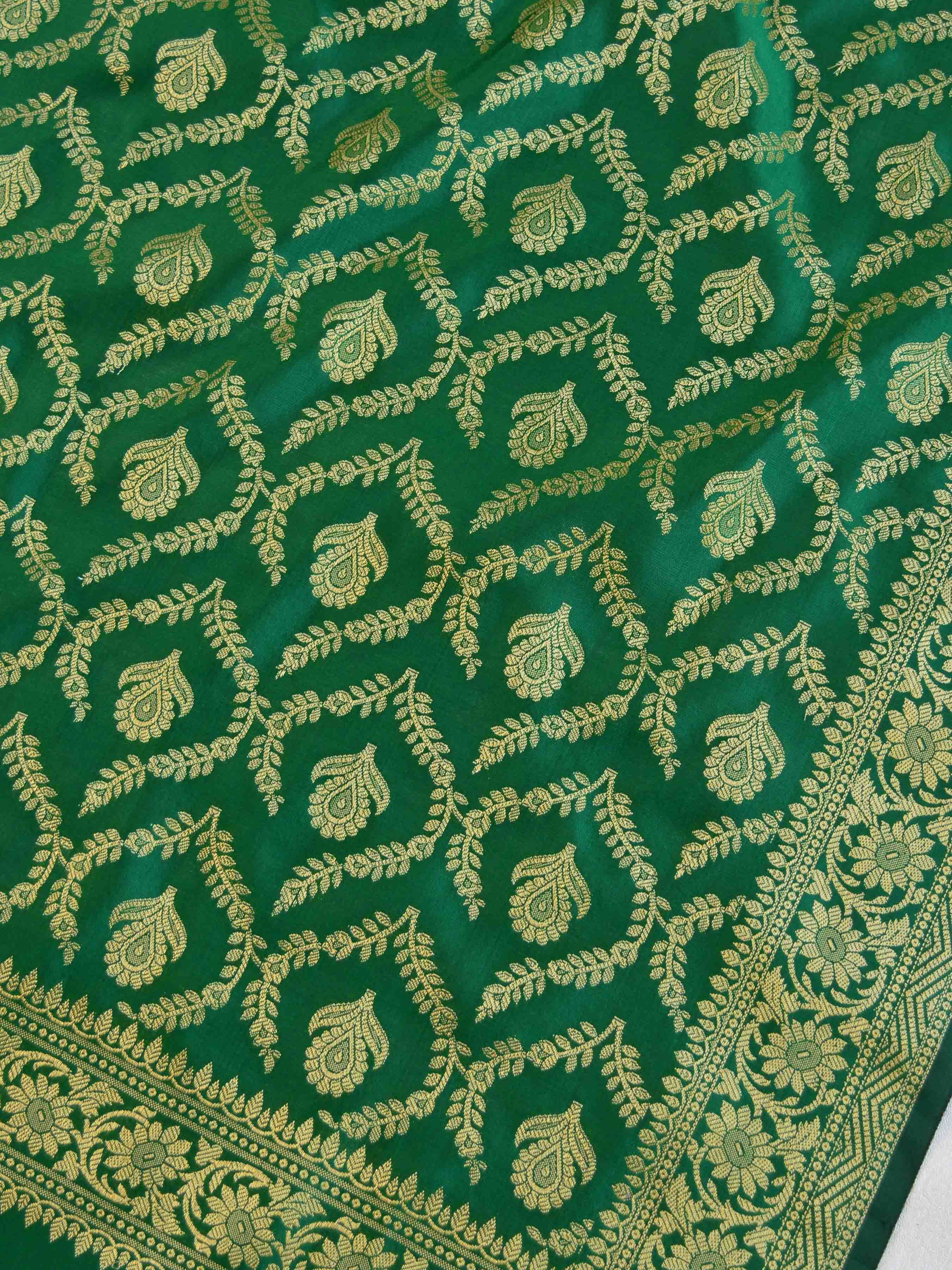 Banarasee Art Silk Jaal Design Dupatta-Green
