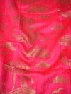 Banarasi Pure Dupion Silk Handloom Dupatta With Zari Weaving-Red