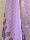 Banarasee Chanderi Cotton  Kameez Zari Buti Fabric With Digital Print Dupatta-Purple