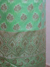 Banarasee Salwar Kameez Cotton Silk Resham Buti Woven Fabric-Green