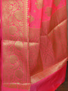Banarasee Cotton Silk Mix Saree With Big Zari Buta-Peach