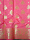 Banarasee Cotton Silk Mix Saree With Big Zari Buta-Peach
