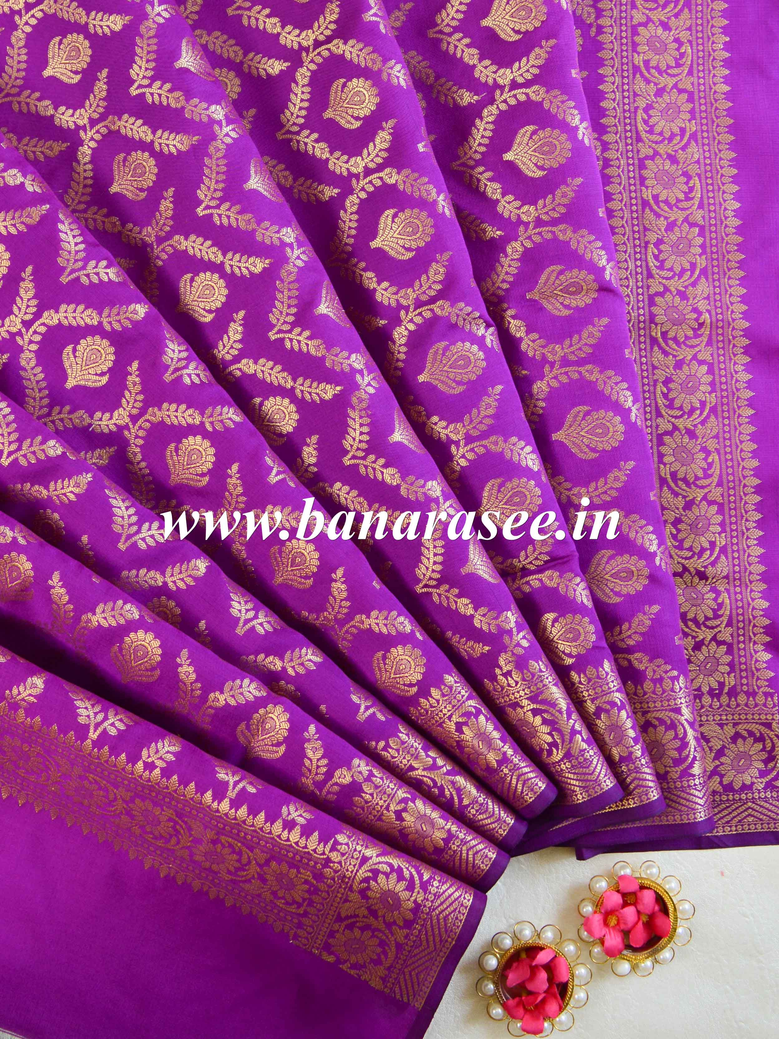 Banarasee Art Silk Jaal Design Dupatta-Purple