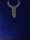 Banarasee Hand-Embroidered Velvet Salwar Kameez Set-Blue