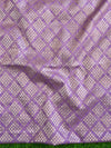 Banarasee Chanderi Cotton  Kameez Zari Buti Fabric With Digital Print Dupatta-Purple