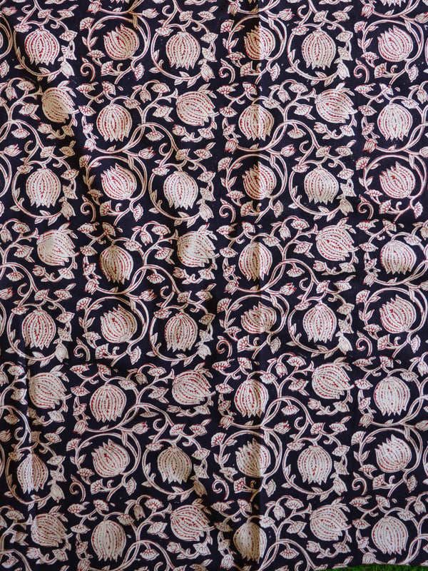 Handloom Mul Cotton Handblock Printed Suit Set-Beige