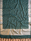 Banarasee Handloom Chanderi Cotton Zari Work Salwar Kameez Dupatta Set-Green
