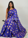 Banarasee Handwoven Semi Silk Saree With Jhumki Motif-Violet