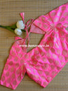 Banarasee Pure Silk Brocade Fabric Blouse-Neon Pink