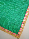 Art Silk Bandhej Gotapatti Dupatta-Green