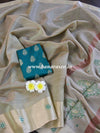 Banarasee Cotton Silk Saree With Hand-Embroidery Work-Green