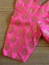 Banarasee Pure Silk Brocade Fabric Blouse-Neon Pink