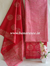 Pure Handloom Khadi Cotton Hand-Dyed Batik Pattern Salwar Kameez Dupatta Set-Red