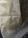 Banarasee Organza Mix Saree With Buti Design & Zari Border-Ivory white