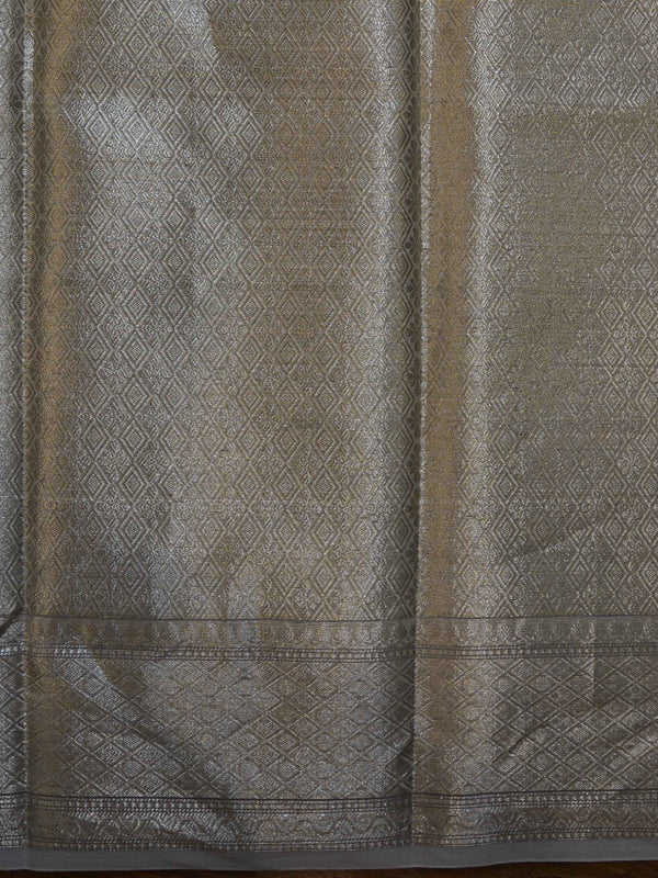 Banarasee Organza Mix Saree With Buti Design & Zari Border-Ivory white