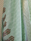 Banarasee Chanderi Cotton Salwar Kameez Zari Buti Fabric With Digital Print Dupatta-Green