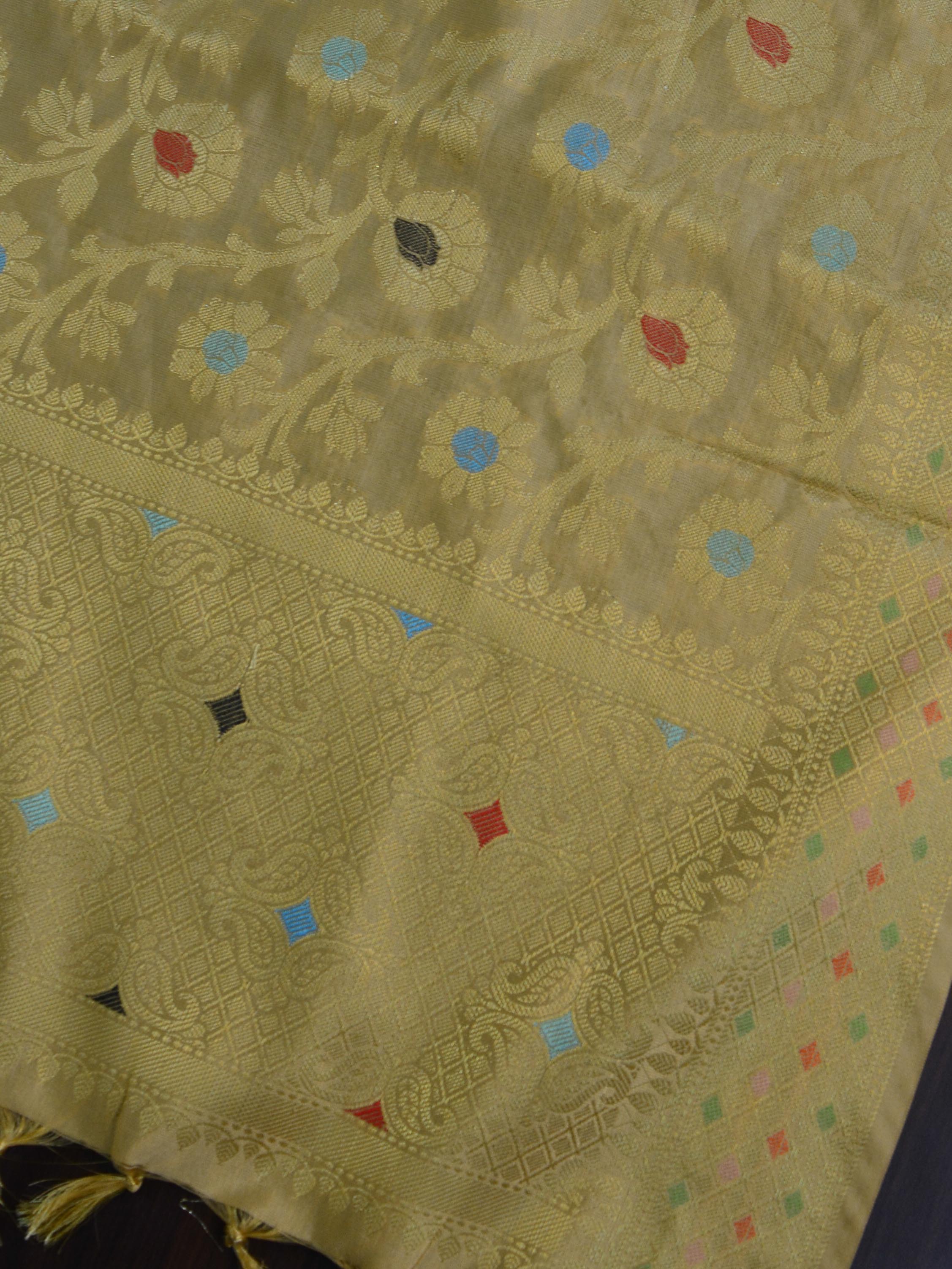 Banarasee Art Silk Jaal Design Dupatta-Beige