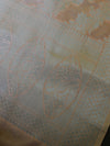 Banarasee Art Silk Dupatta Floral Stripes Design-Peach