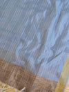 Banarasee Cotton Silk Salwar Kameez Ghichha Buti Fabric & Dupatta-Grey & White