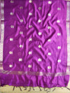 Banarasee Handloom Pure Silk Zari Buti Salwar Kameez Fabric With Dupatta-Purple