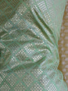 Banarasee Chanderi Cotton Salwar Kameez Zari Buti Fabric With Digital Print Dupatta-Green