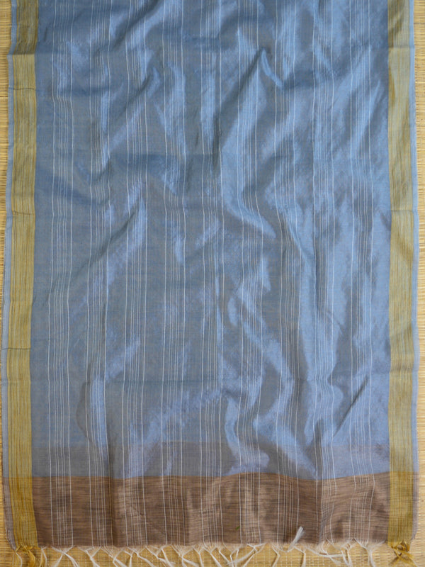 Banarasee Cotton Silk Salwar Kameez Ghichha Buti Fabric & Dupatta-Grey & White