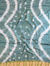 Handloom Silk Cotton Ghichha Woven Shibori Dupatta Suit Set-Green