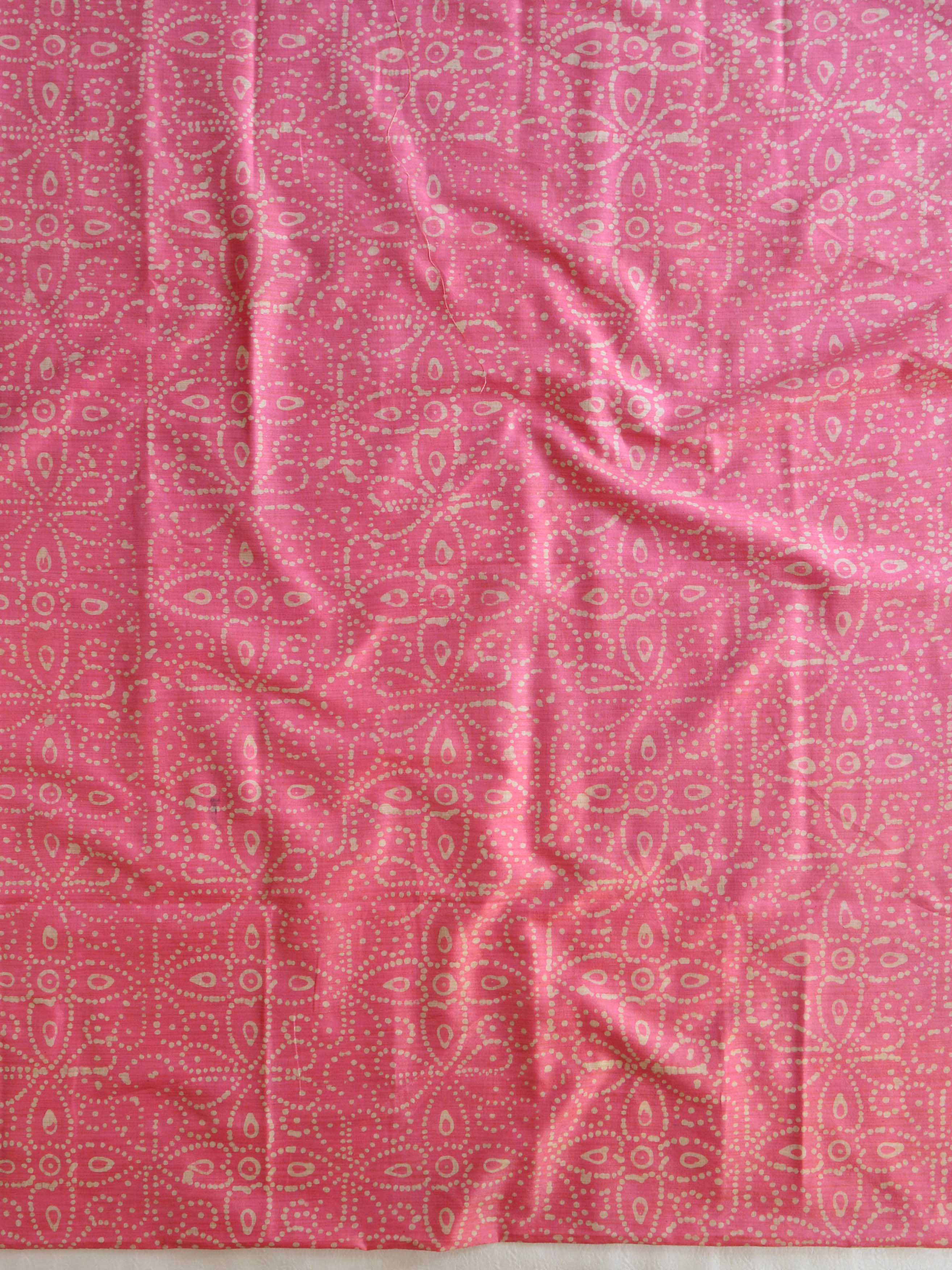 Pure Handloom Khadi Cotton Hand-Dyed Batik Pattern Salwar Kameez Dupatta Set-Red