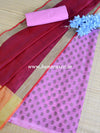 Banarasee Cotton Silk Salwar Kameez Ghichha Buti Fabric & Dupatta-Purple & Maroon