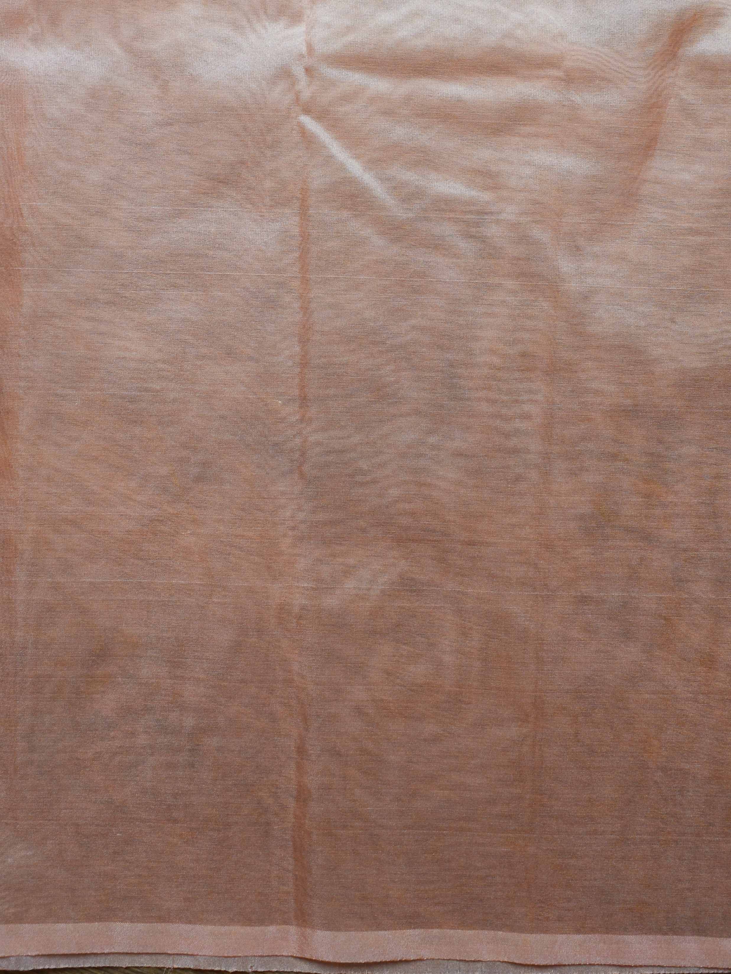 Banarasee Handwoven Organza Silk Floral Embroidery Saree-Peach