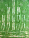 Pure Handloom Khadi Cotton Hand-Dyed Batik Pattern Salwar Kameez Dupatta Set-Blue & Green