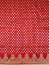 Banarasee Salwar Kameez Glossy Semi Silk Fabric-Red