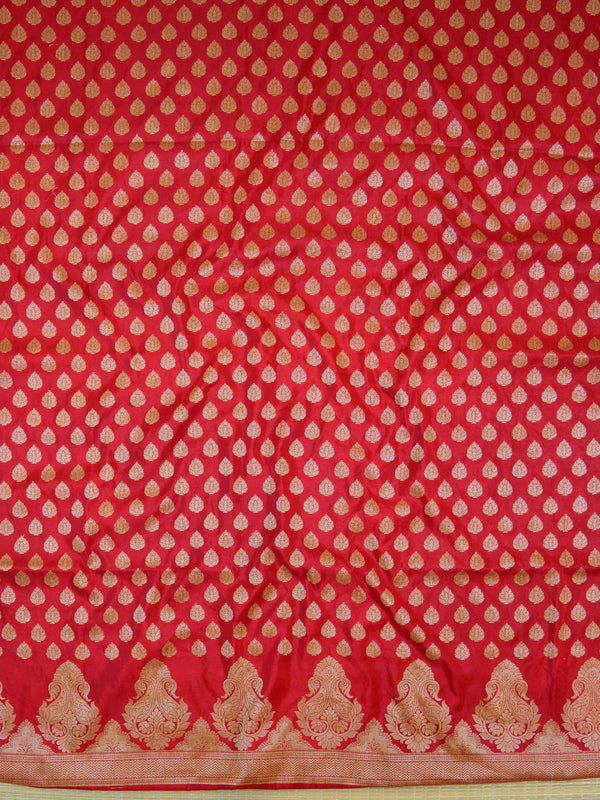 Banarasee Salwar Kameez Glossy Semi Silk Fabric-Red