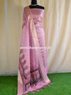 Banarasee Chanderi Cotton Salwar Kameez Zari Buti Fabric With Digital Print Dupatta-Pink