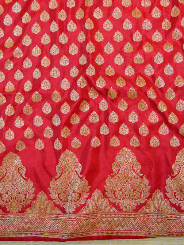 Banarasee Salwar Kameez Glossy Semi Silk Fabric-Red