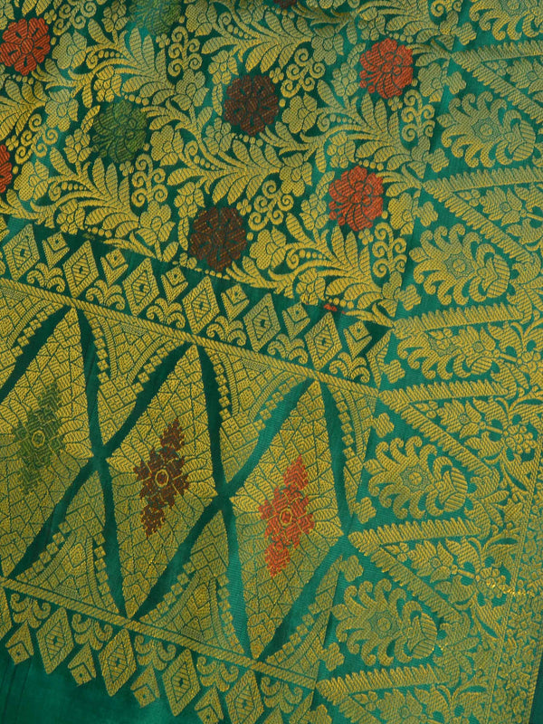 Banarasee Art Silk Jaal Design Dupatta-Green