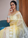Banarasee Handwoven Organza Silk Floral Embroidery Saree-Yellow
