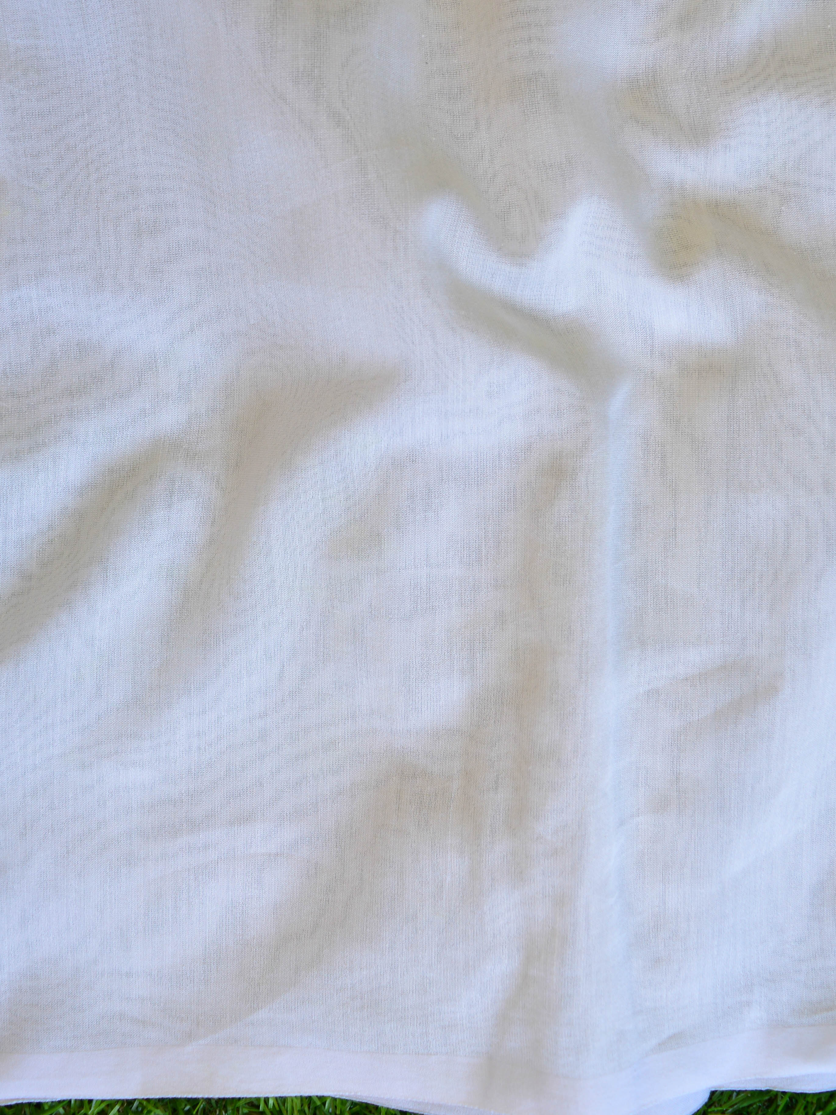 Banarasee Chanderi Handpainted Saree-White