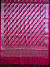 Banarasee Art Silk Dupatta Floral Stripes Design-Pink