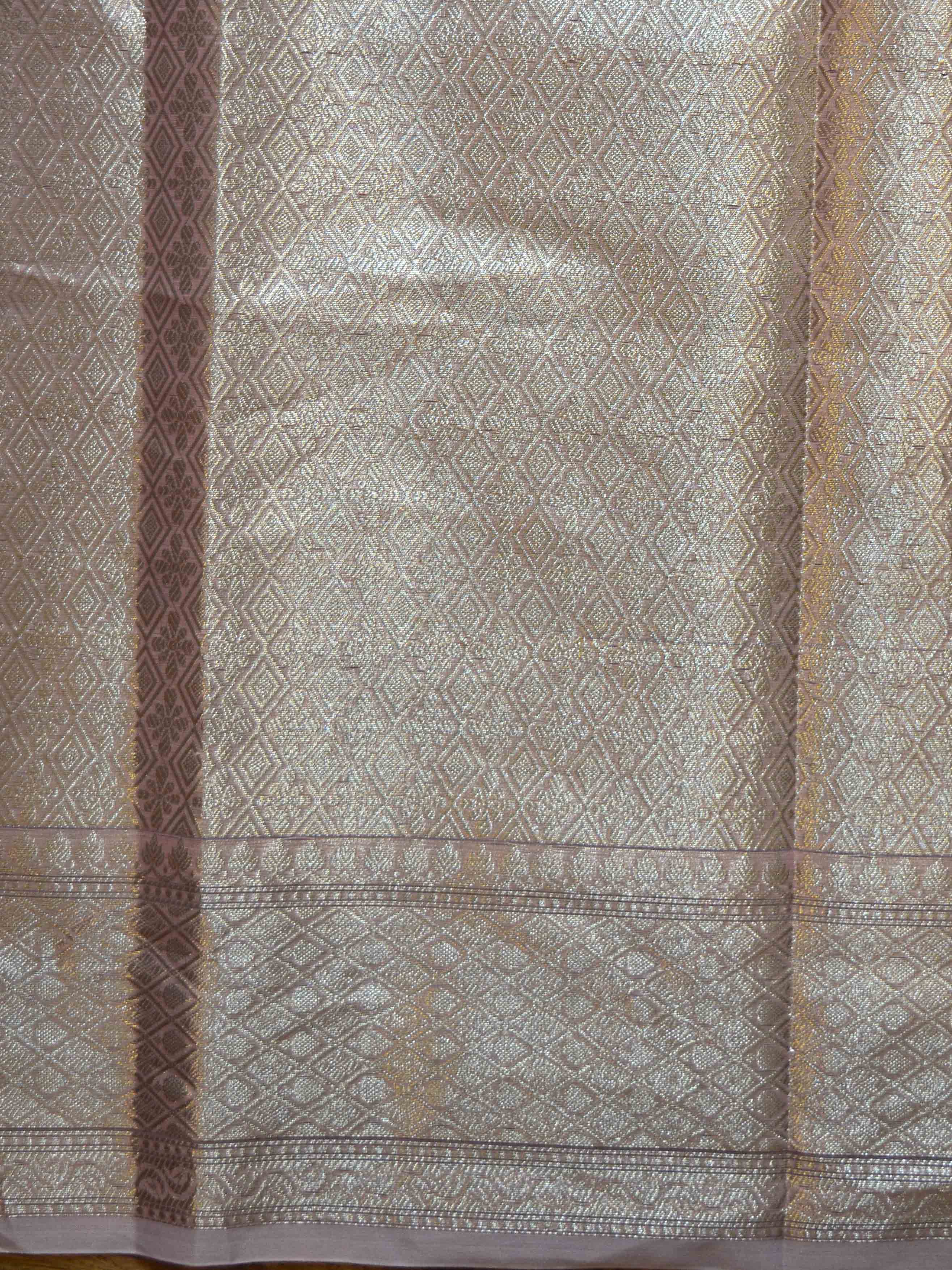 Banarasee Organza Mix Saree With Buti Design & Zari Border-Pink