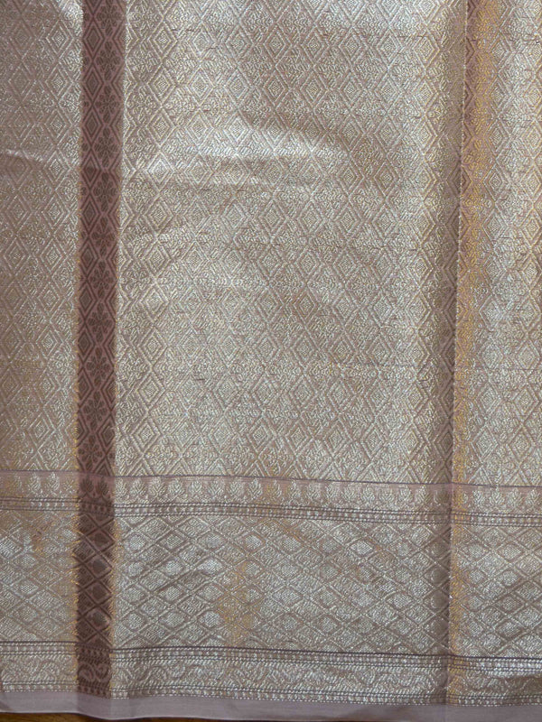 Banarasee Organza Mix Saree With Buti Design & Zari Border-Pink
