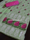 Kota Doria Embroidered Salwar Kameez Dupatta Set-Green