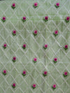 Kota Doria Embroidered Salwar Kameez Dupatta Set-Green