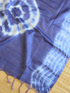 Handloom Silk Cotton Ghichha Woven Shibori Dupatta Suit Set-Blue