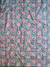 Handloom Mul Cotton Handblock Printed Suit Set-White & Blue